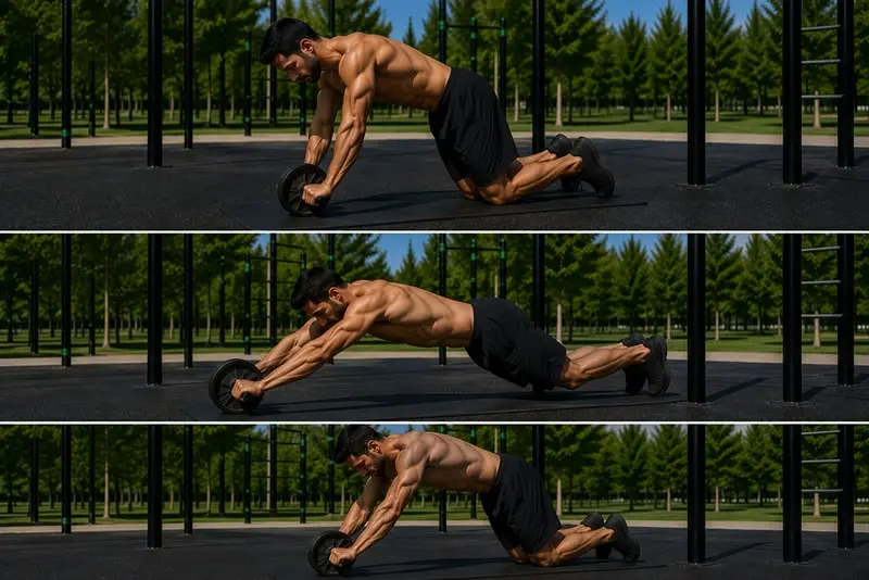 Rueda abdominal: secuencia del movimiento