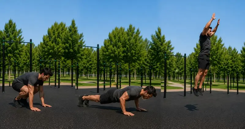 Burpee: secuencia del movimiento