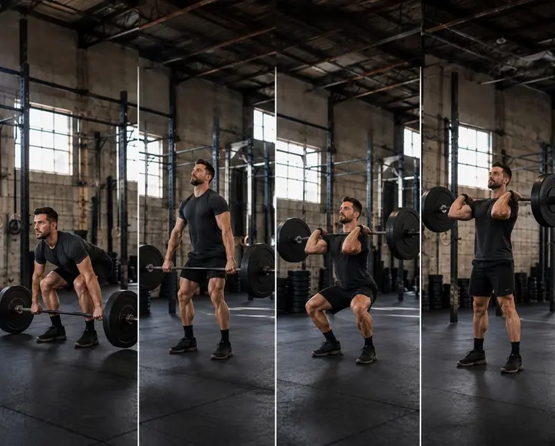 Power clean: secuencia del movimiento